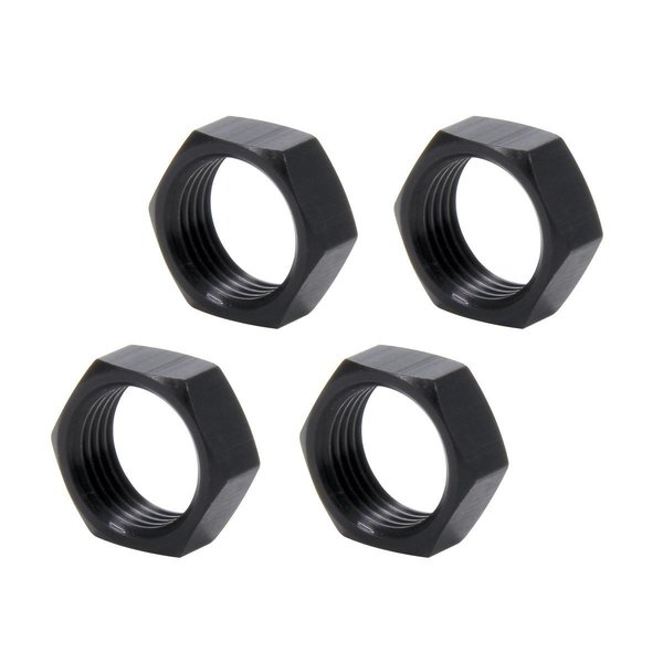 Allstar 0.63 in. 18 Left Hand Aluminum Thin OD Jam Nuts; Black, 4PK ALL18287